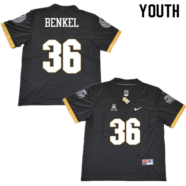 Youth #36 Kyle Benkel UCF Knights College Football Jerseys Sale-Black